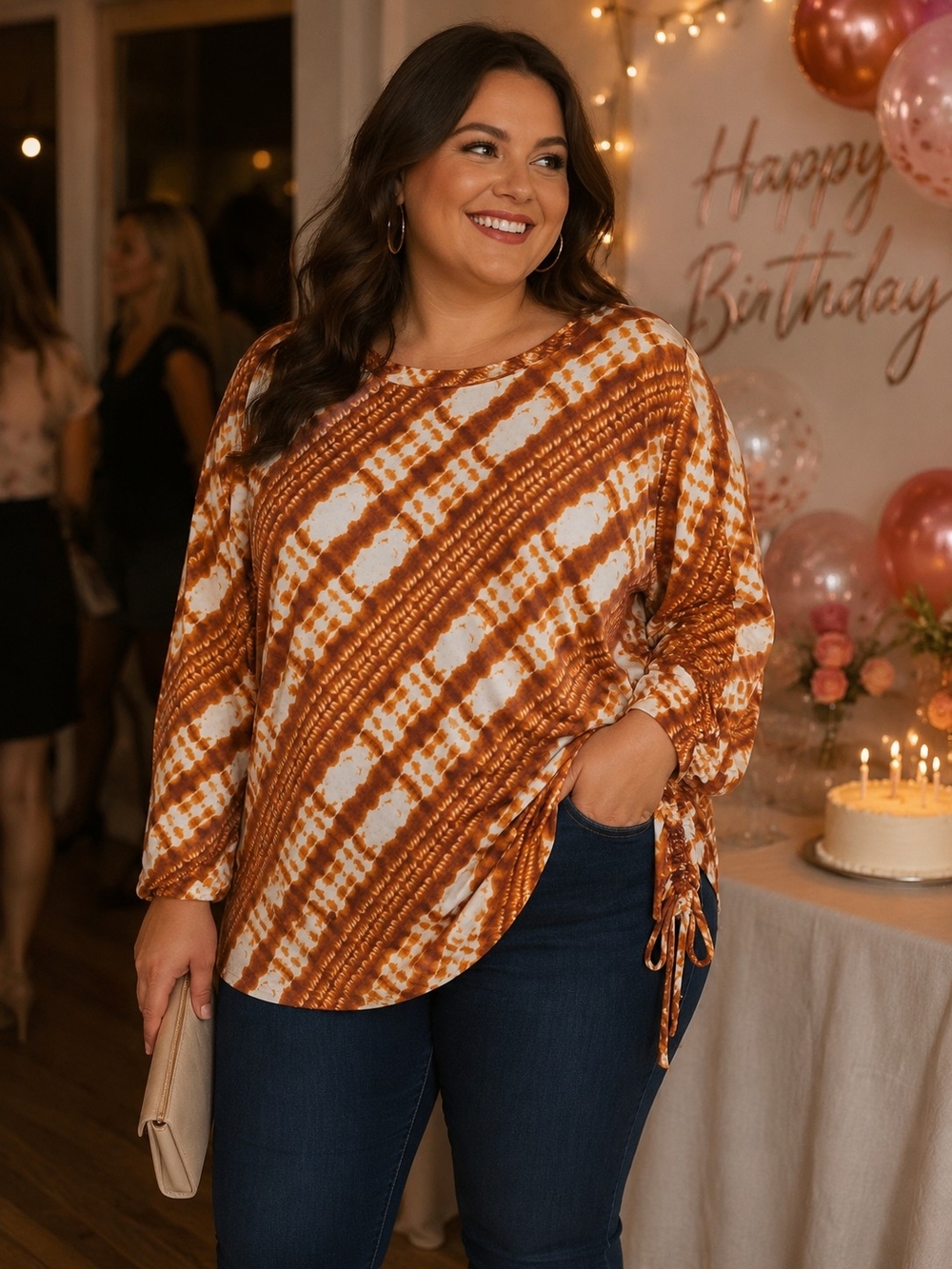 Ruby Rd Orange Tie Dye Tunic Top. NWT